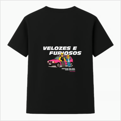 Camiseta básica Velozes e Furiosos Uno com Escada – Fullgas (costas)