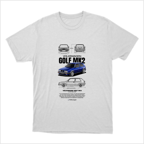 Camiseta básica Volkswagen Golf MK2 Vintage Masculina